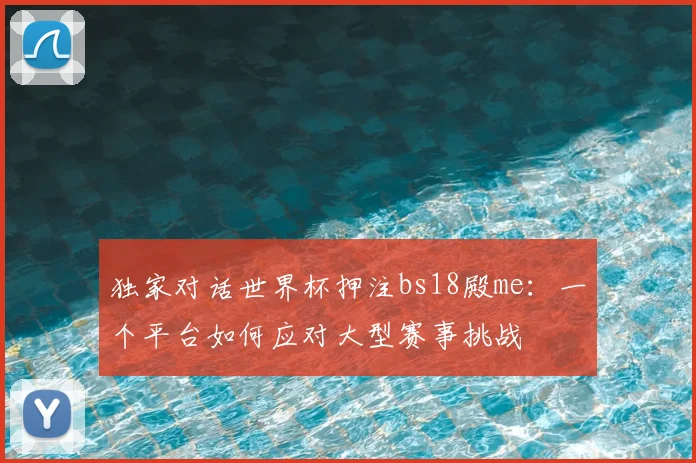 独家对话世界杯押注bs18殿me：一个平台如何应对大型赛事挑战